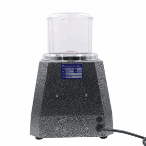 Magnetic Tumbler - used to polish and finish jewelry . It works by a rotating magnetic field to tumble small pins against the jewelry