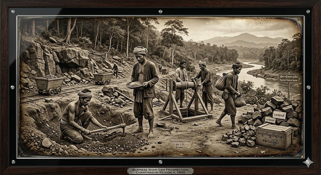 Burmese Shan Mining Expertise While locals stumbled upon gems while tilling soil, the Shan were prospectors. They understood that gem and mineral genesis is dictated by basaltic flows. By professionalizing the extraction process, they scaled the output to a level that required global buyers. They were the original explorers, akin to those who engaged in diamond mining in New South Wales or early gold seekers who drove the gold rush history. Their presence established the first true trans-border supply chain, bridging the gaps between Thailand, Myanmar, and the Kanchanaburi regions.