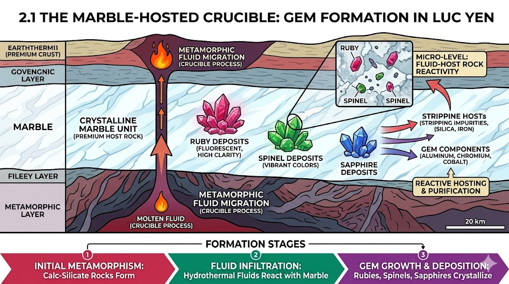 2.1 The Marble-Hosted Crucible The primary deposits in Luc Yen are tied directly to marble units.