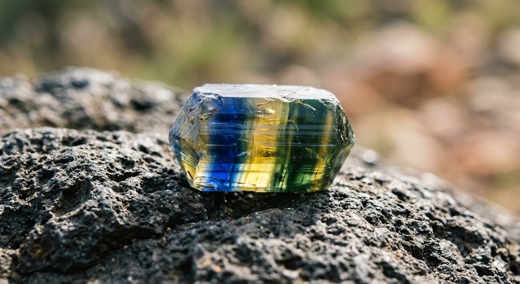 A true Queensland parti-sapphire is a masterpiece of "Information Physics." It displays distinct, striking zones of blue, yellow, and green within a single hexagonal crystal—a phenomenon known as color zoning. This is not a defect; it is a direct, high-fidelity reflection of the chaotic volcanic forces and shifting chemical environments that forged the stone millions of years ago. Because no two stones exhibit the exact same banding or color distribution, a parti-sapphire represents the ultimate sovereign asset for a jewelry designer. You cannot mass-produce the aesthetic of a parti-sapphire; it is a "one-of-one" coordinate in the global gem graph that demands a bespoke, high-resolution approach.